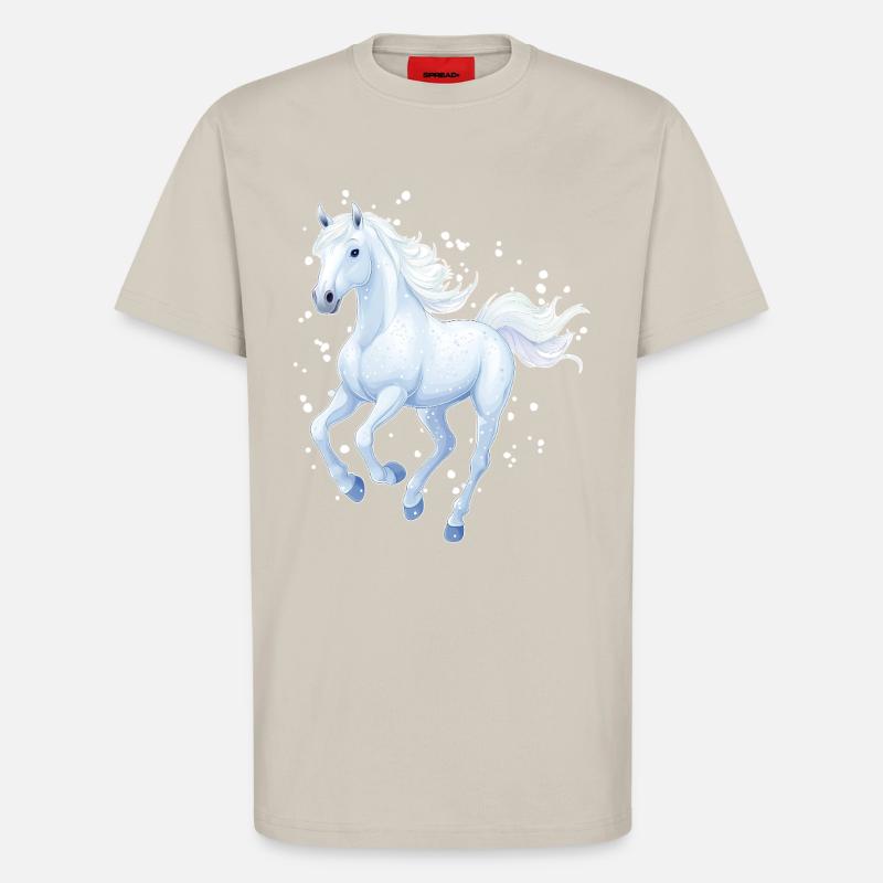 Pferd mit Schneeflocken - T-Shirt - made by SPREAD - WARM CLAY