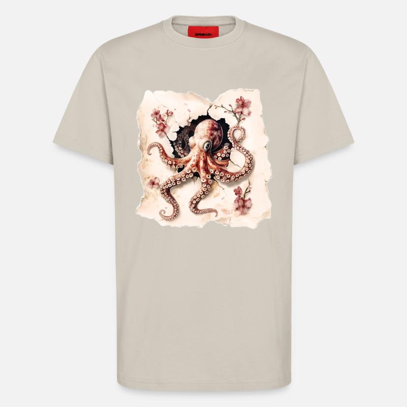 Oktopus - T-Shirt - made by SPREAD - WARM CLAY