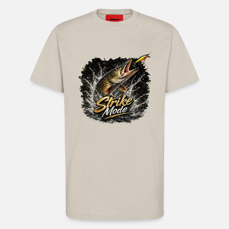 Strike Mode Pike – Predator Angelshirt - T-Shirt - made by SPREAD - WARM CLAY