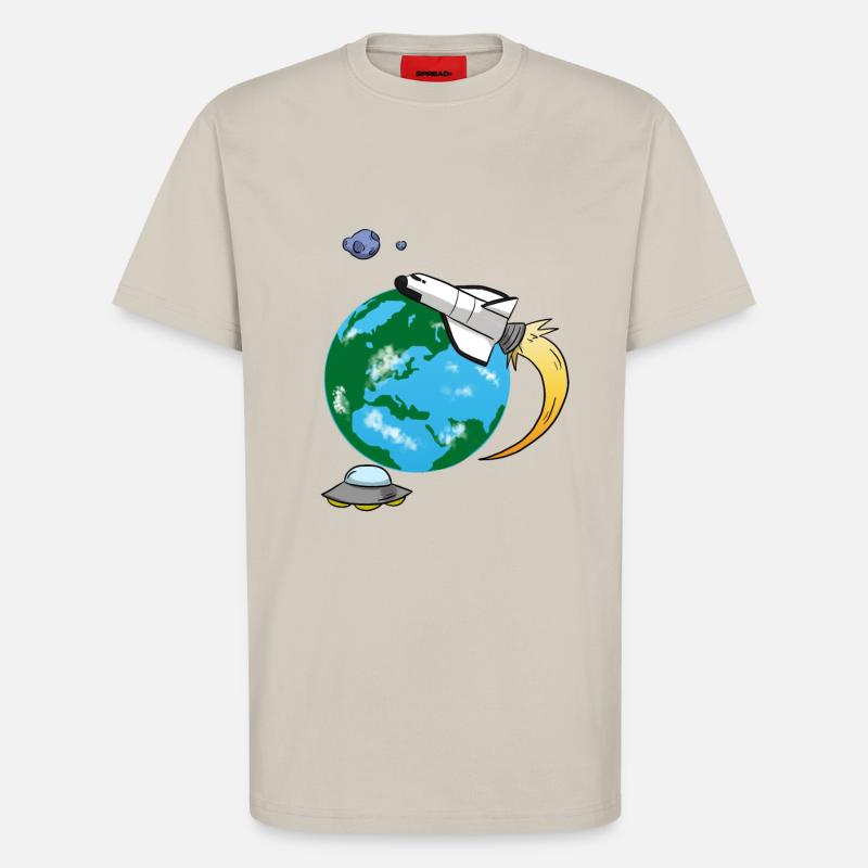 Flying rocket - T-Shirt - made by SPREAD - WARM CLAY