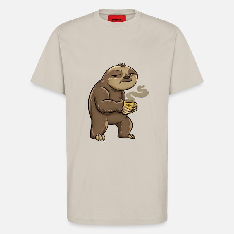 Faultier Kaffee - T-Shirt - made by SPREAD - WARM CLAY