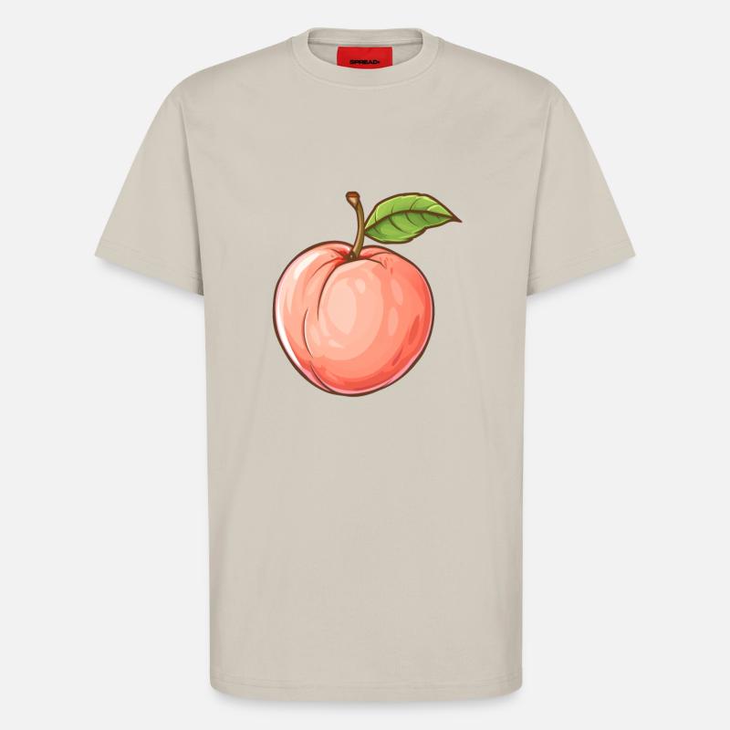 Pêche, Pêche, Fruit, Fruit - T-shirt bio décontracté fabriqué en UE - WARM CLAY
