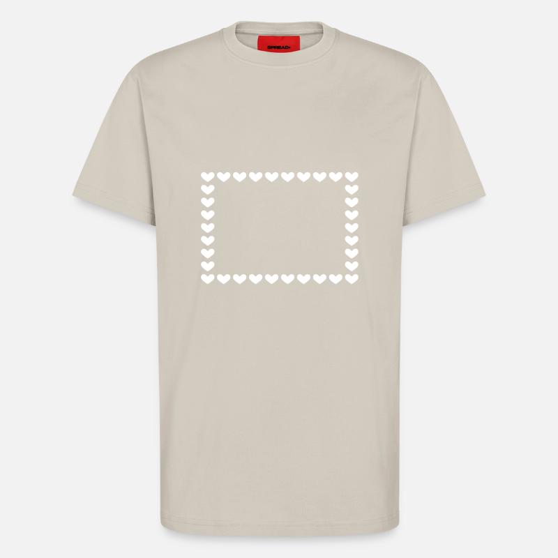 Rectangle frame heart customizable white - T-Shirt - made by SPREAD - WARM CLAY