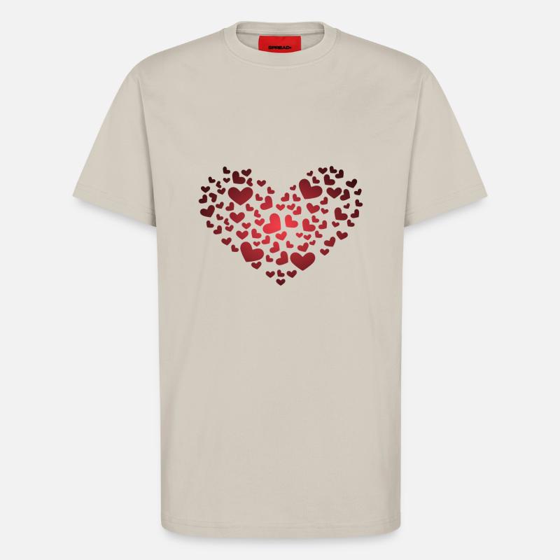 Herz aus Herzchen - T-Shirt - made by SPREAD - WARM CLAY