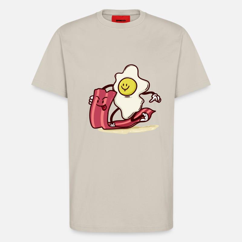 disque monte Egg Bacon - T-shirt bio décontracté fabriqué en UE - WARM CLAY