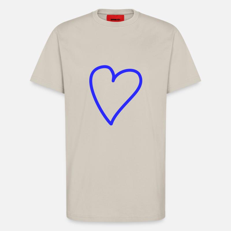 Herz Freihand Blau - T-Shirt - made by SPREAD - WARM CLAY