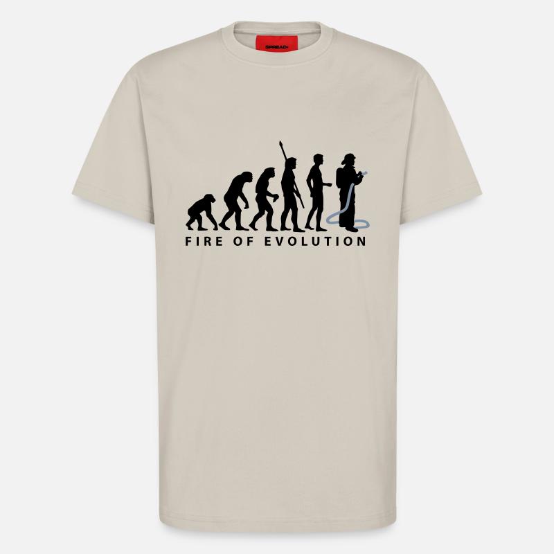 evolution_feuerwehr_2c - T-Shirt - made by SPREAD - WARM CLAY