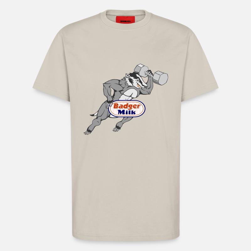 Badger Milk (with muscles) - T-Shirt - made by SPREAD - WARM CLAY