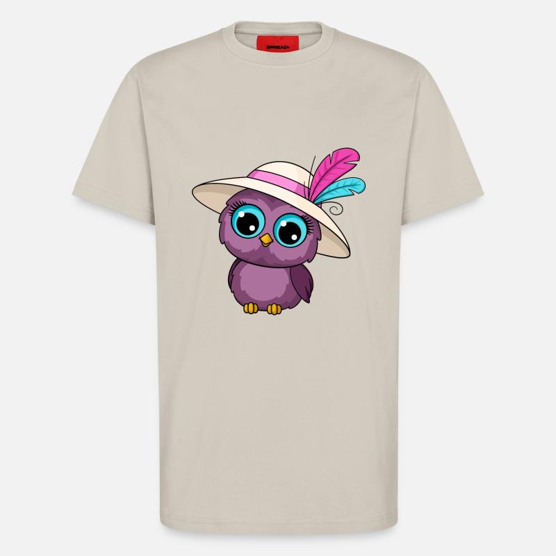 Eule Mit Hut - T-Shirt - made by SPREAD - WARM CLAY