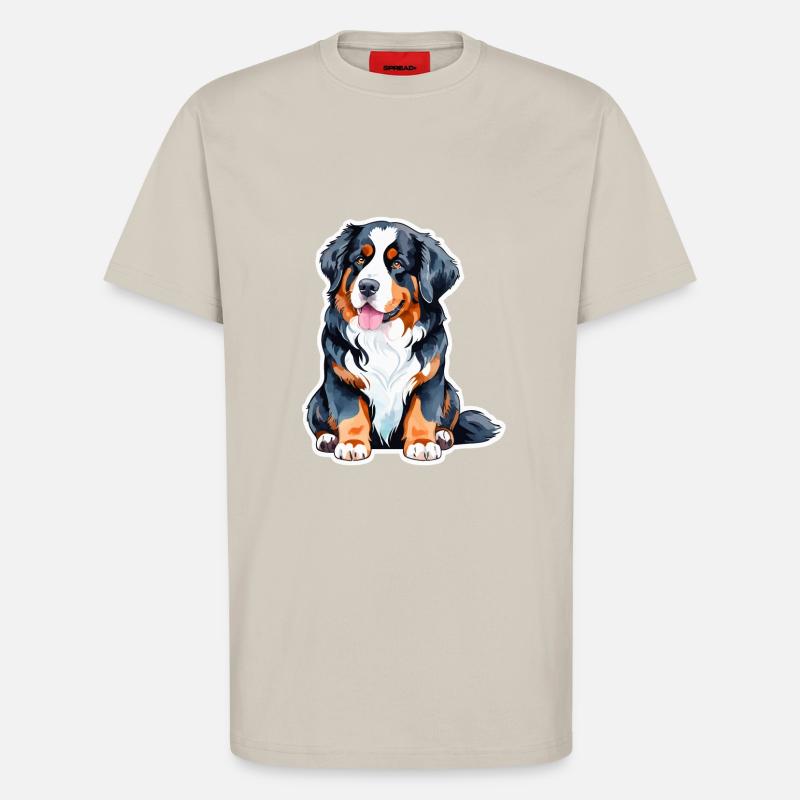 Bouvier bernois Aquarelles - T-shirt bio décontracté fabriqué en UE - WARM CLAY