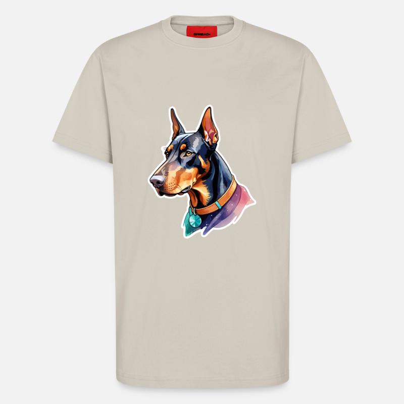 Dobermann Wasserfarben - T-Shirt - made by SPREAD - WARM CLAY