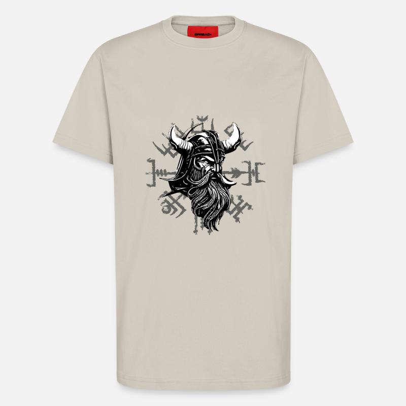 Vegvísir mit Wikingerkopf - T-Shirt - made by SPREAD - WARM CLAY
