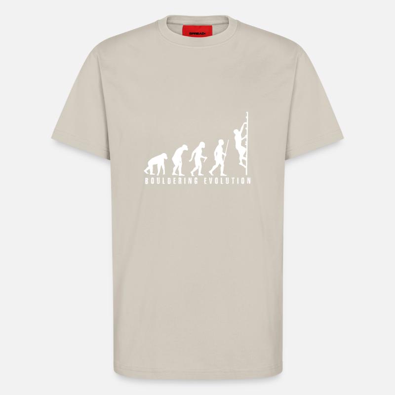 Bouldering Evolution - T-Shirt - made by SPREAD - WARM CLAY