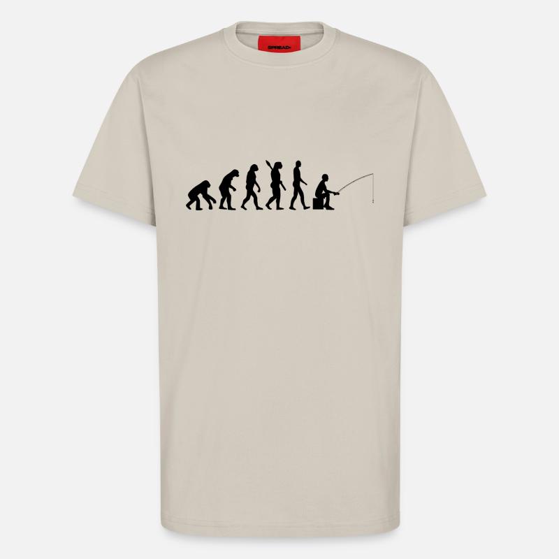 Poisson pêche évolution b - T-shirt bio décontracté fabriqué en UE - WARM CLAY