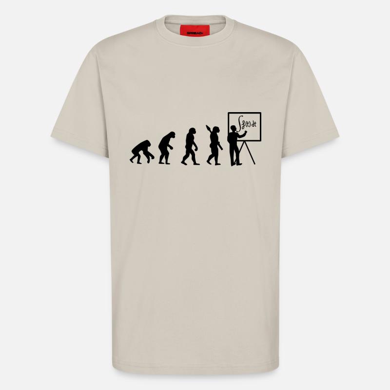 Evolution leads to math - T-shirt bio décontracté fabriqué en UE - WARM CLAY