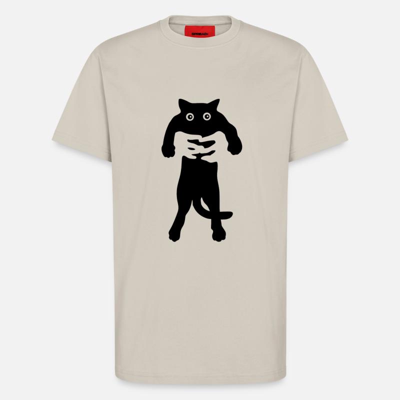 schwarze Katze - T-Shirt - made by SPREAD - WARM CLAY