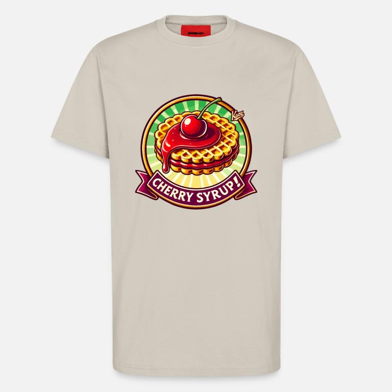 Waffles with cherry and syrup - T-Shirt - made by SPREAD - WARM CLAY