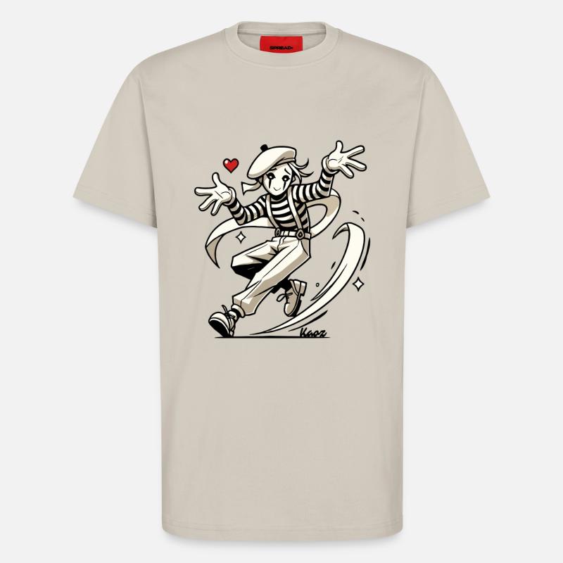 Französischer Pantomime im Japan-Comic-Stil - T-Shirt - made by SPREAD - WARM CLAY