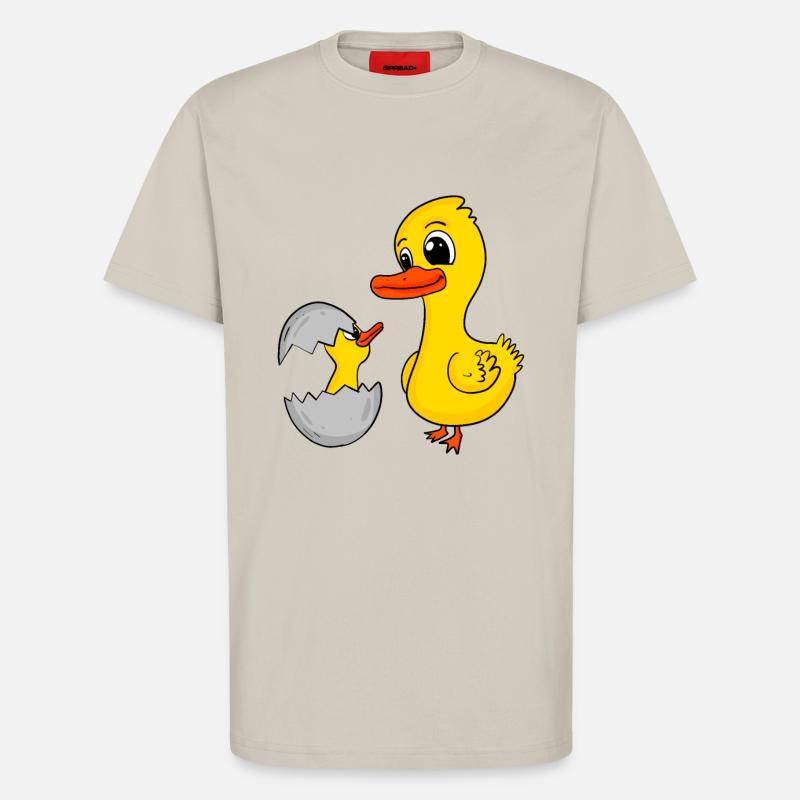 Canard avec bébé canard - T-shirt bio décontracté fabriqué en UE - WARM CLAY