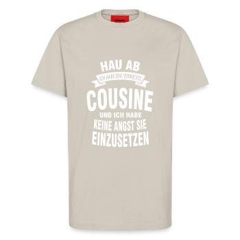 Verrückte Cousine - T-Shirt - made by SPREAD - WARM CLAY - Vorne - Alina (178cm) & Michal (187cm)