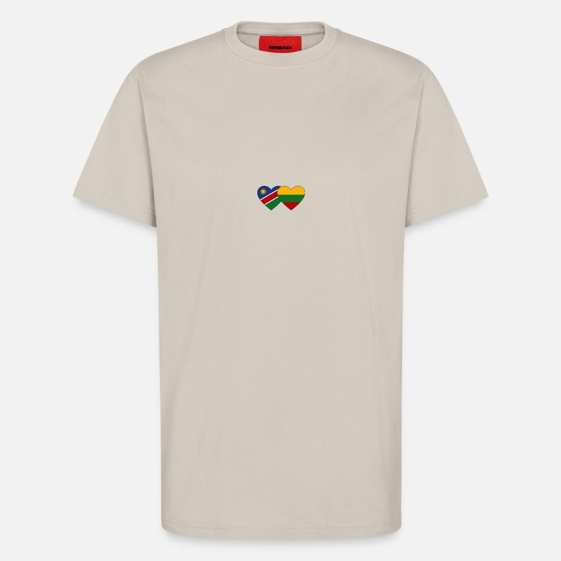 Namibia Litauen Flagge Herz - T-Shirt - made by SPREAD - WARM CLAY