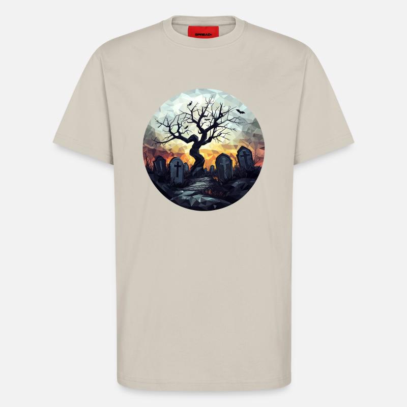 Spukiger Friedhof mit knorrigem Baum - T-Shirt - made by SPREAD - WARM CLAY