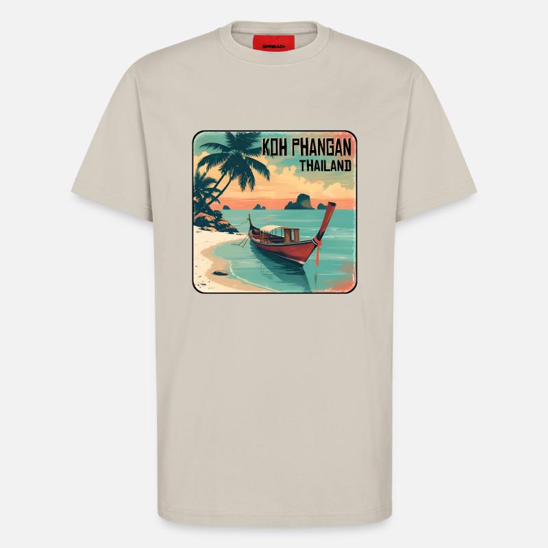 Koh Phangan, Thaïlande - T-shirt bio décontracté fabriqué en UE - WARM CLAY