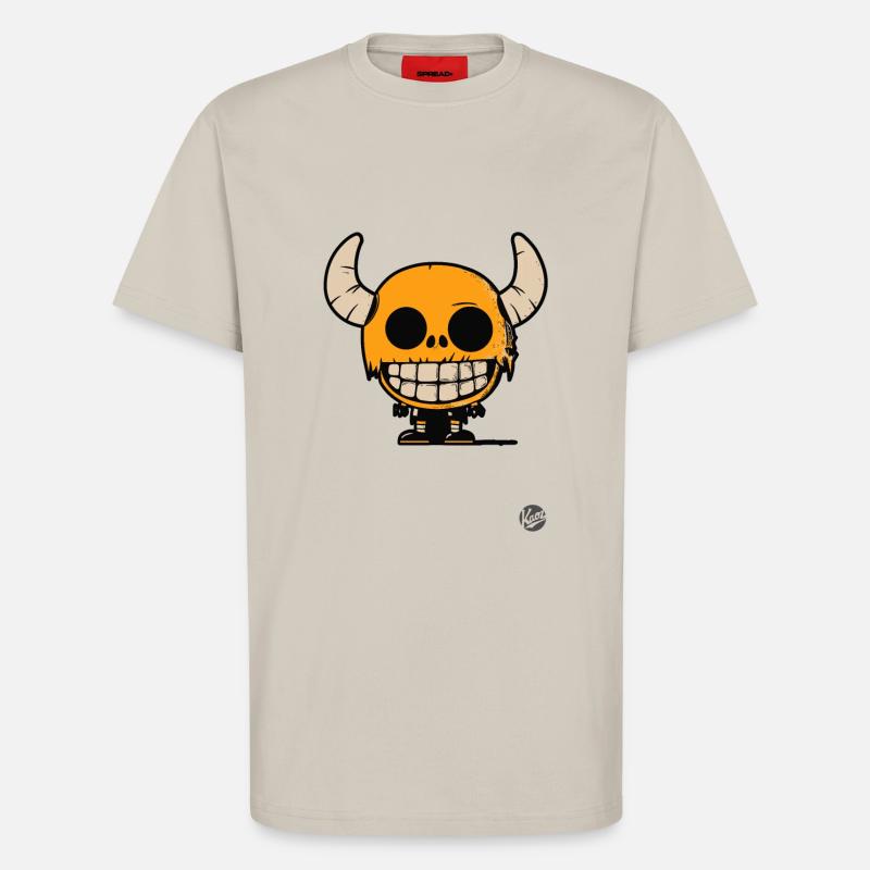 Crâne garçon de l’enfer Design - T-shirt bio décontracté fabriqué en UE - WARM CLAY