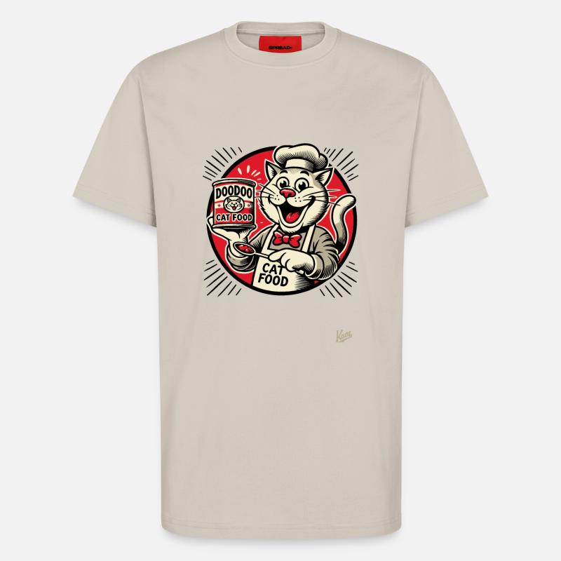 lecker DooDoo Katzenfutter mit Koch-Katze - T-Shirt - made by SPREAD - WARM CLAY