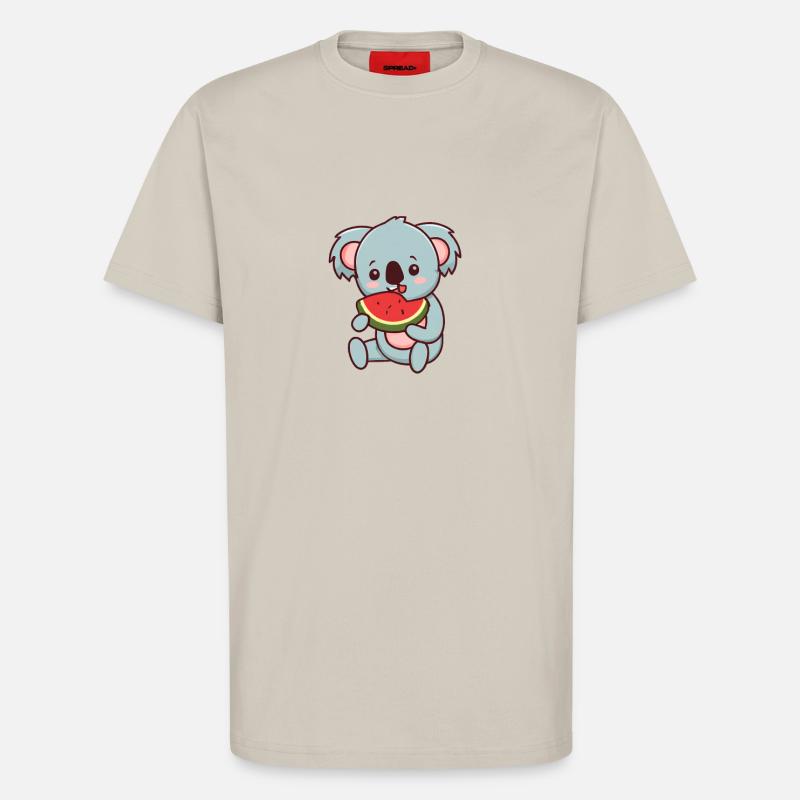 Kawaii Koala eats watermelon - T-Shirt - made by SPREAD - WARM CLAY