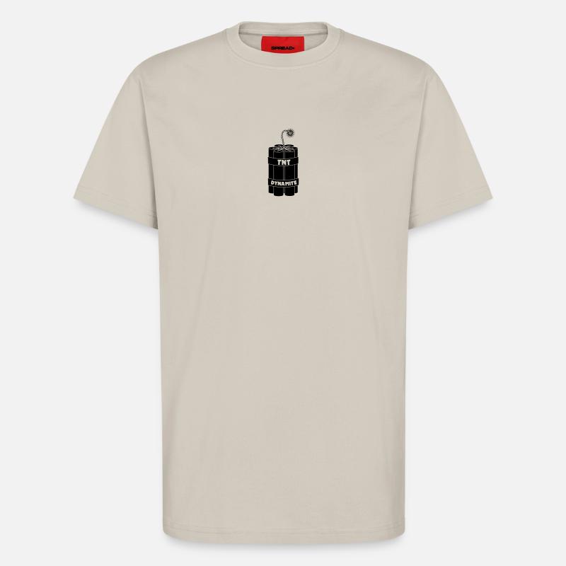 Sieben brennende Dynamitstangen - T-Shirt - made by SPREAD - WARM CLAY