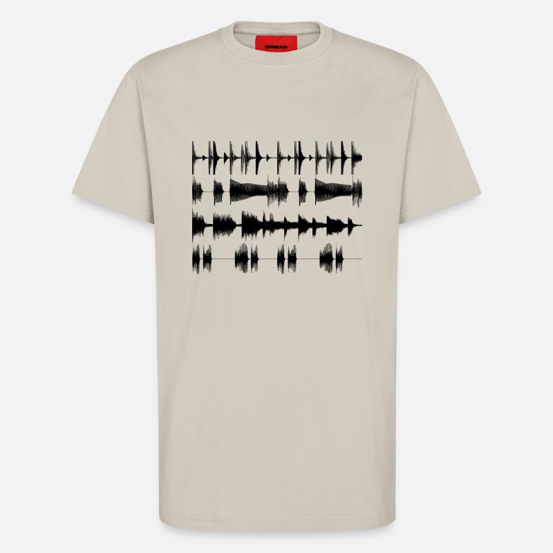 Black waveforms - T-Shirt - made by SPREAD - WARM CLAY