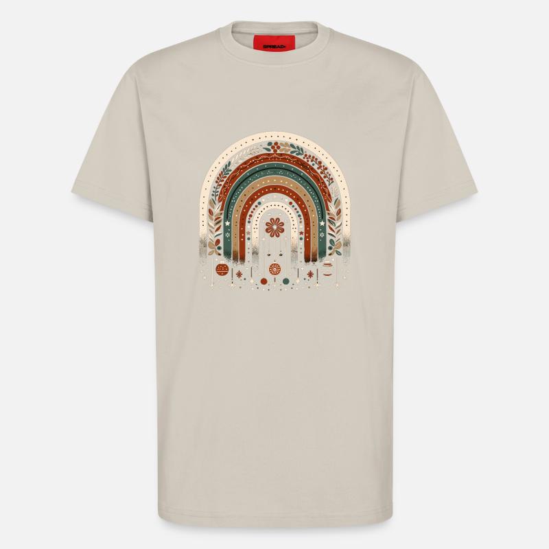 Weihnachtskranz böhmischer Regenbogen Weihnachten - T-Shirt - made by SPREAD - WARM CLAY