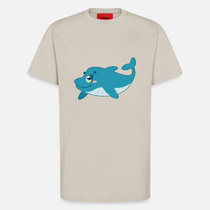 Süßer Delfin mit Rand - T-Shirt - made by SPREAD - WARM CLAY
