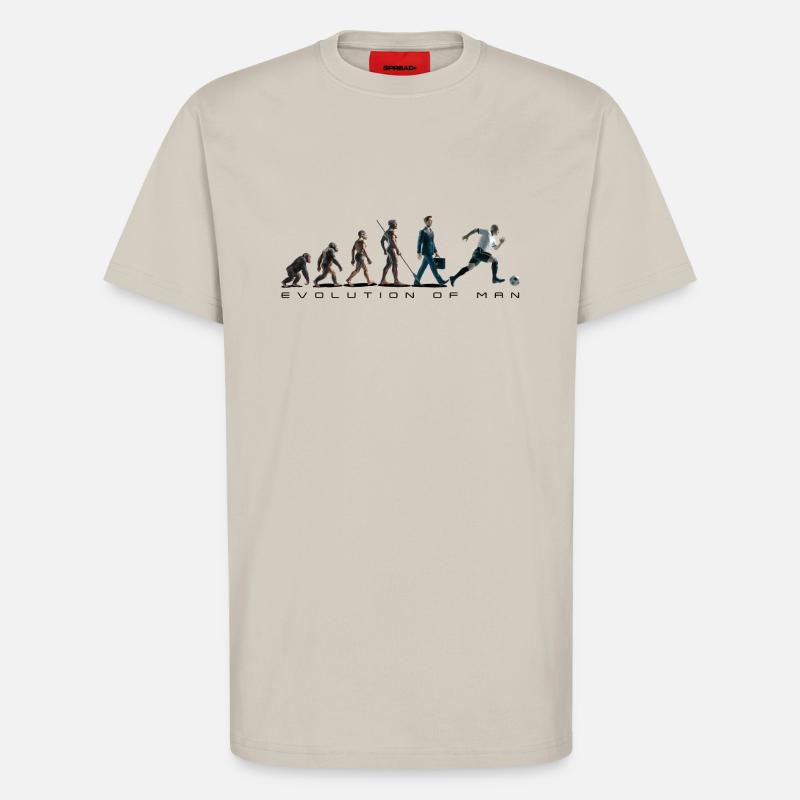 Evolution Fussball Zeichenfläche 1 - T-Shirt - made by SPREAD - WARM CLAY