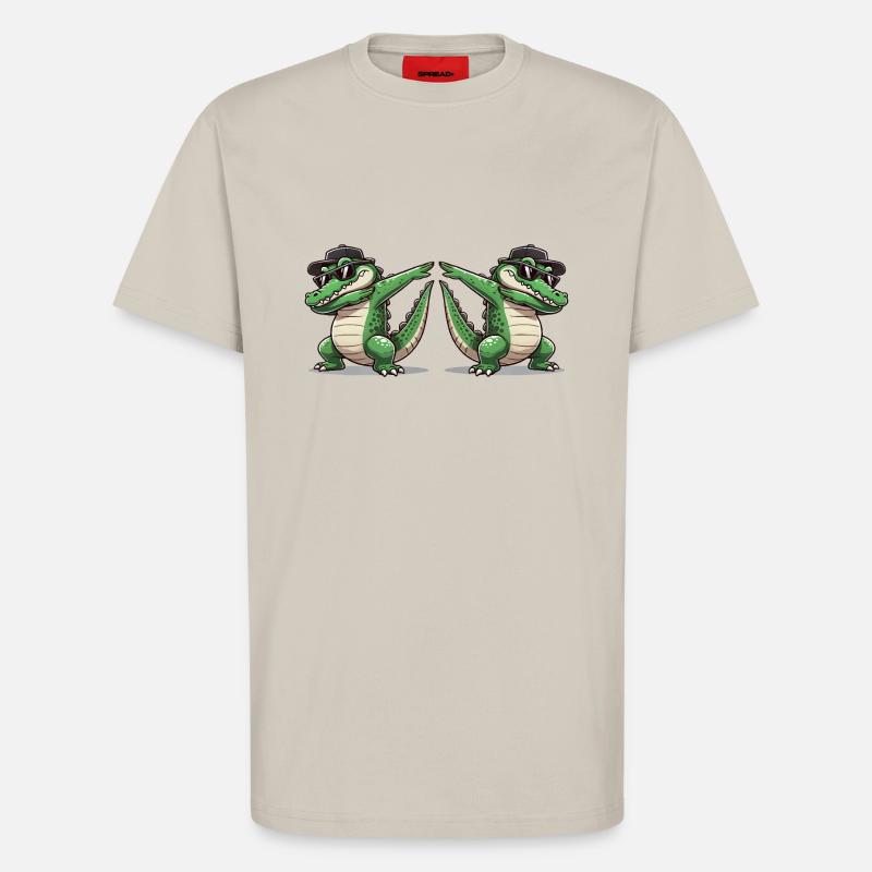 Krokodil Comic Dabbing 2 - T-Shirt - made by SPREAD - WARM CLAY