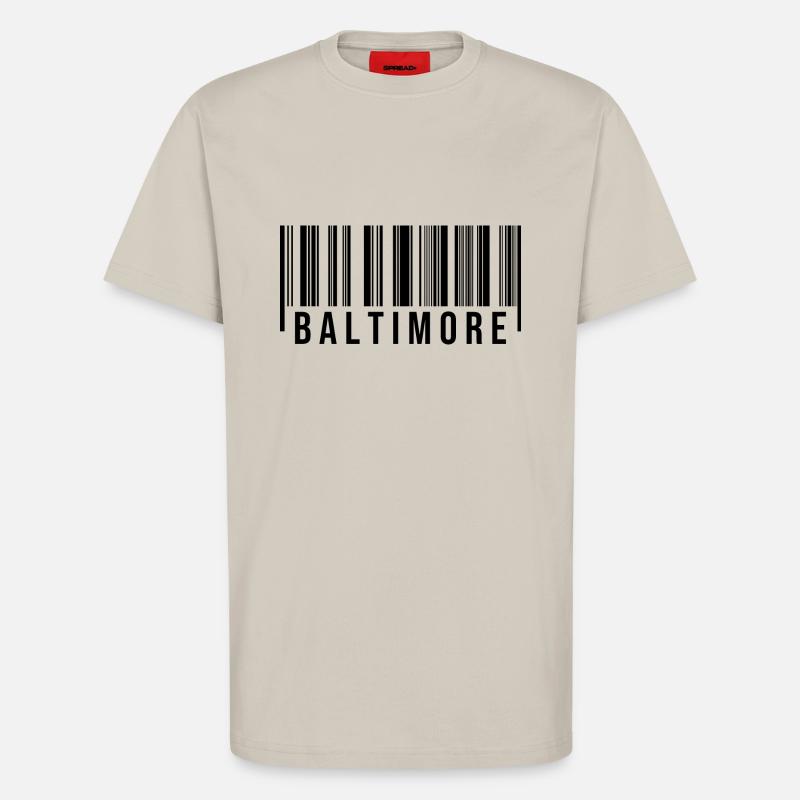 Baltimore Strichcode - T-Shirt - made by SPREAD - WARM CLAY