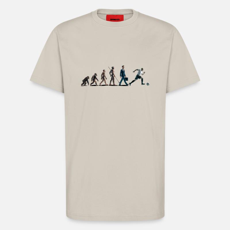 Evolution Fussball Zeichenfläche 1 - T-Shirt - made by SPREAD - WARM CLAY