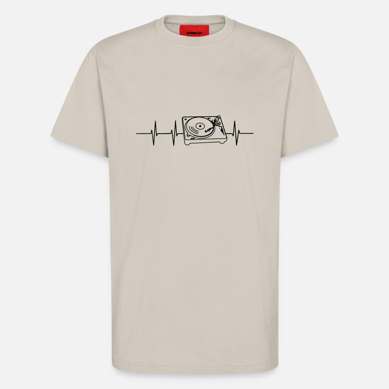 Plattenspieler Herzfrequenz - T-Shirt - made by SPREAD - WARM CLAY