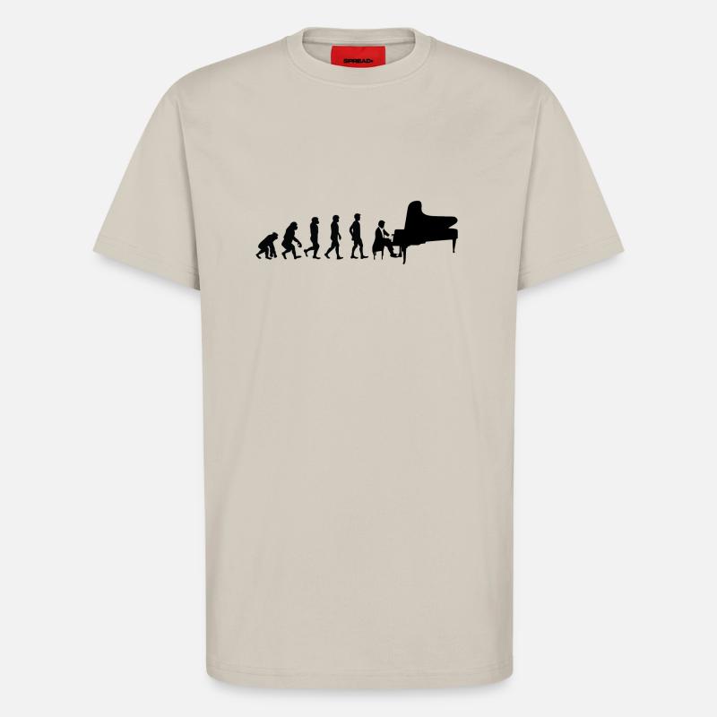 Evolution Pianist - T-Shirt - made by SPREAD - WARM CLAY