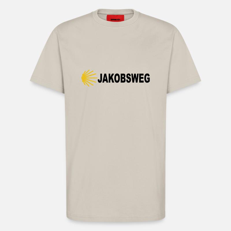 Chemin de pèlerinage de Saint-Jacques Saint Jacques de Compostelle wande - T-shirt bio décontracté fabriqué en UE - WARM CLAY