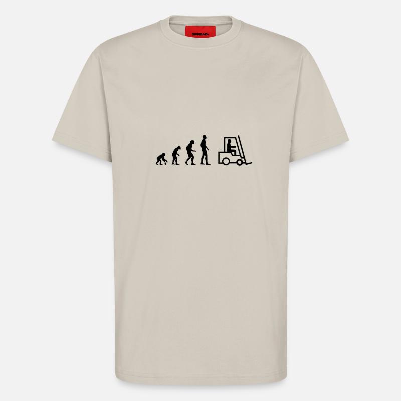 Evolution Staplerfahrer - T-Shirt - made by SPREAD - WARM CLAY