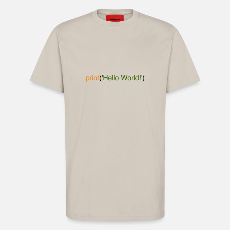 Bonjour le monde Python - T-shirt bio décontracté fabriqué en UE - WARM CLAY