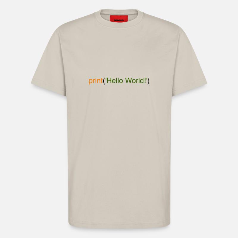 Bonjour le monde Python - T-shirt bio décontracté fabriqué en UE - WARM CLAY