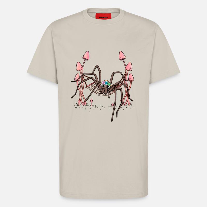 Spider Hanging Hammock Spider Web - T-Shirt - made by SPREAD - WARM CLAY