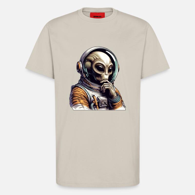 Aventure spatiale d’un cosmonaute extraterrestre - T-shirt bio décontracté fabriqué en UE - WARM CLAY
