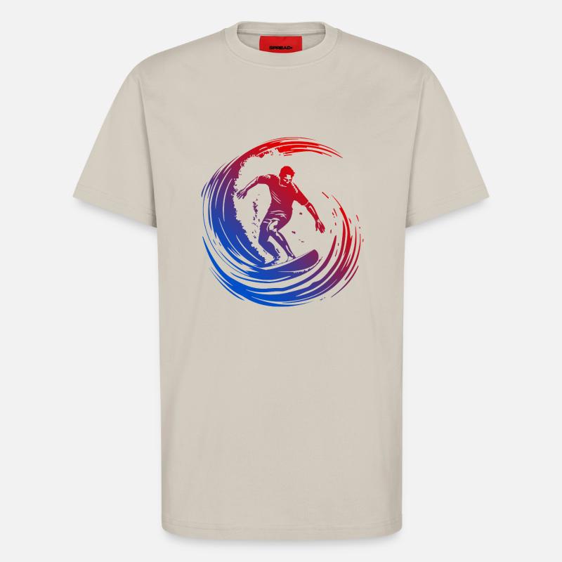 Surfer Silhouette Bunt - T-Shirt - made by SPREAD - WARM CLAY