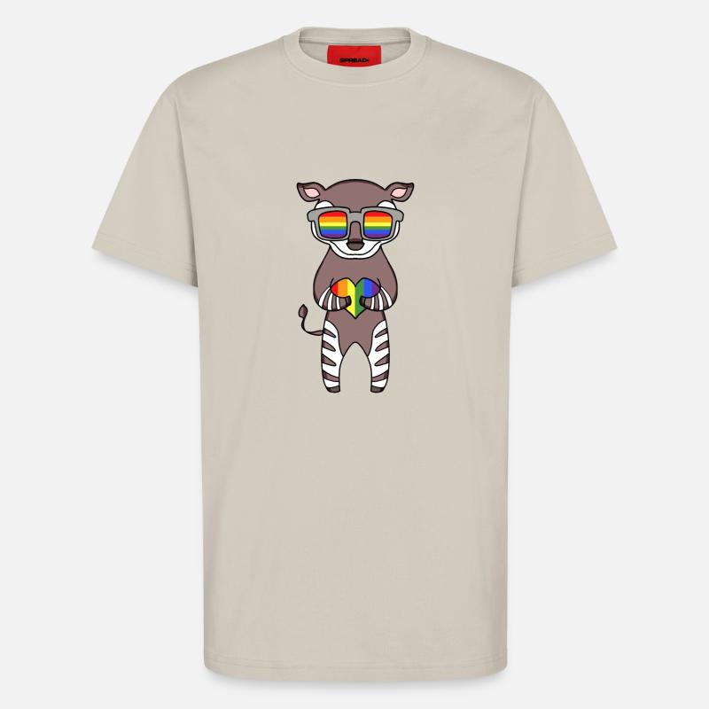 LGBT Tier Okapi Regenbogen - T-Shirt - made by SPREAD - WARM CLAY