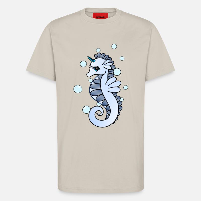 Seepferdchen mit Horn - T-Shirt - made by SPREAD - WARM CLAY