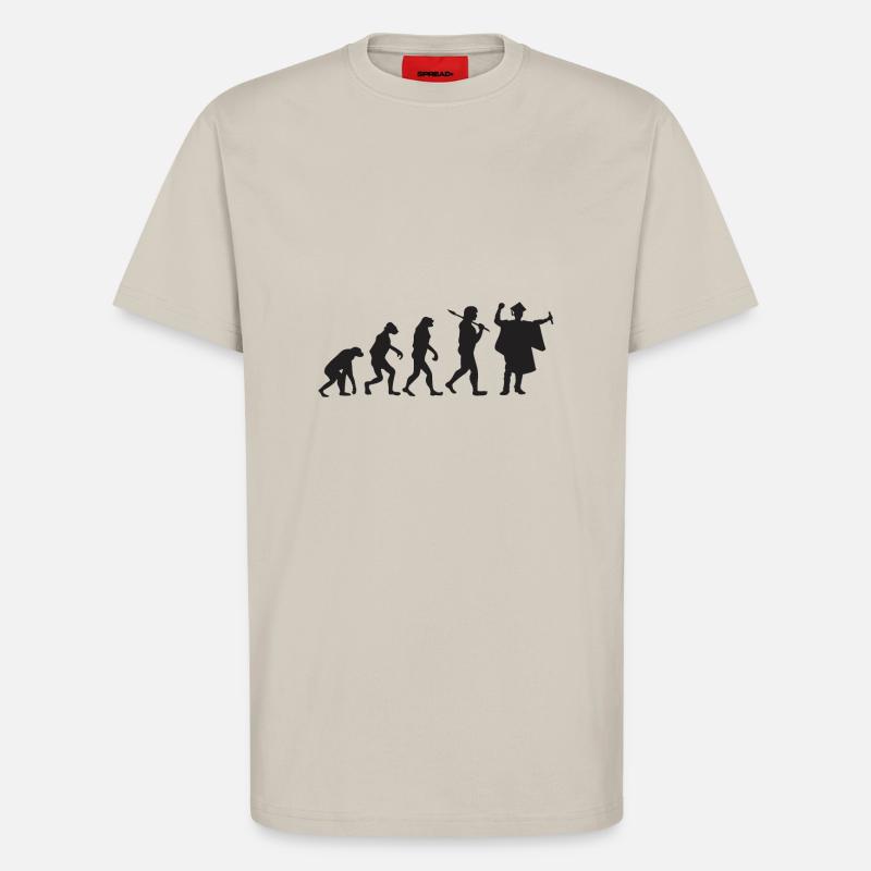 Abschlussfeier - Evolution - Geschenk - T-Shirt - made by SPREAD - WARM CLAY